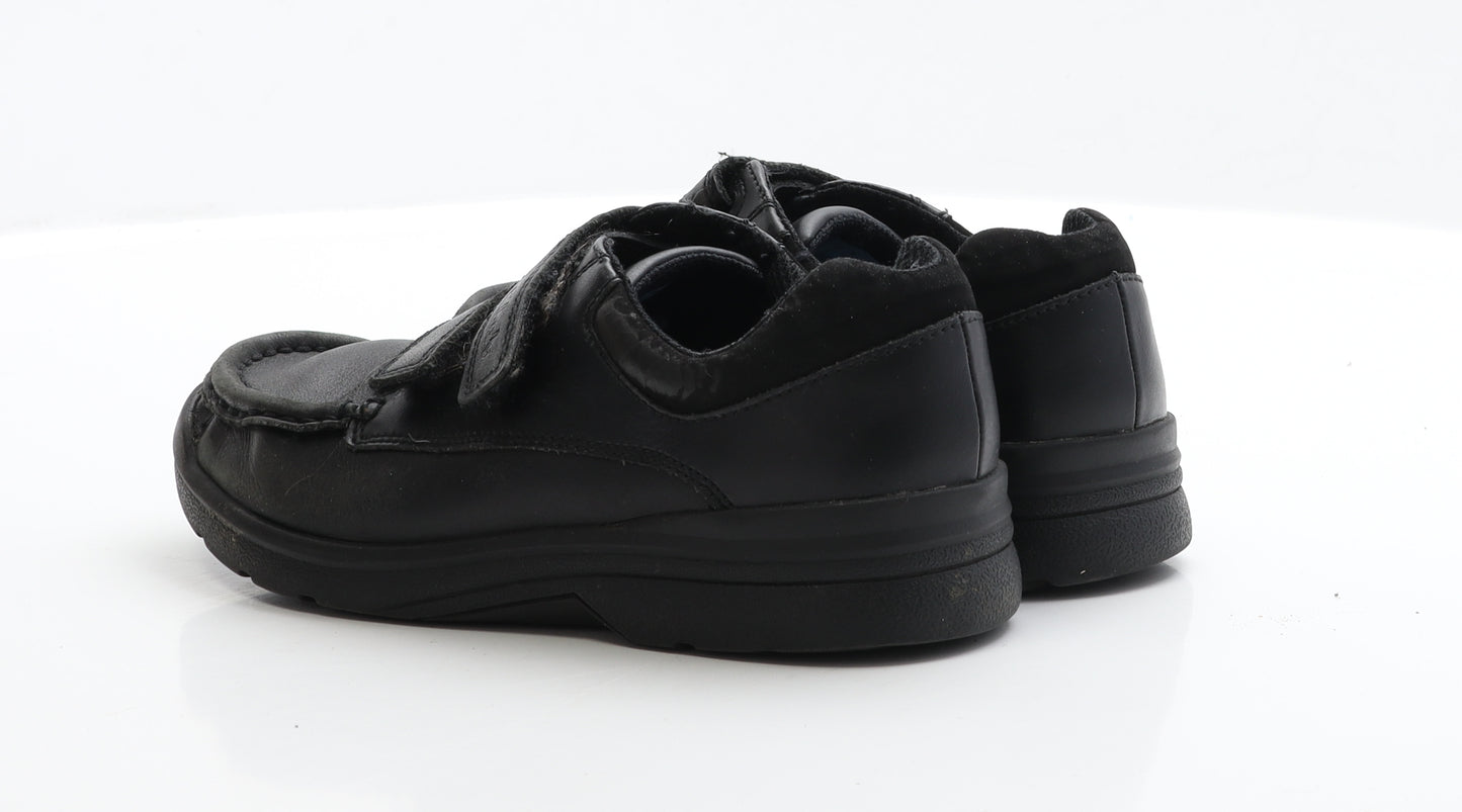 Clarks Boys Black Faux Leather Loafer Casual UK 2