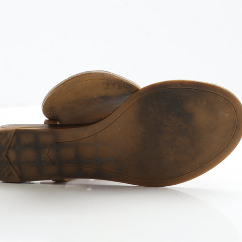 F&F Womens Brown Polyester Thong Sandal UK 8 EUR 42