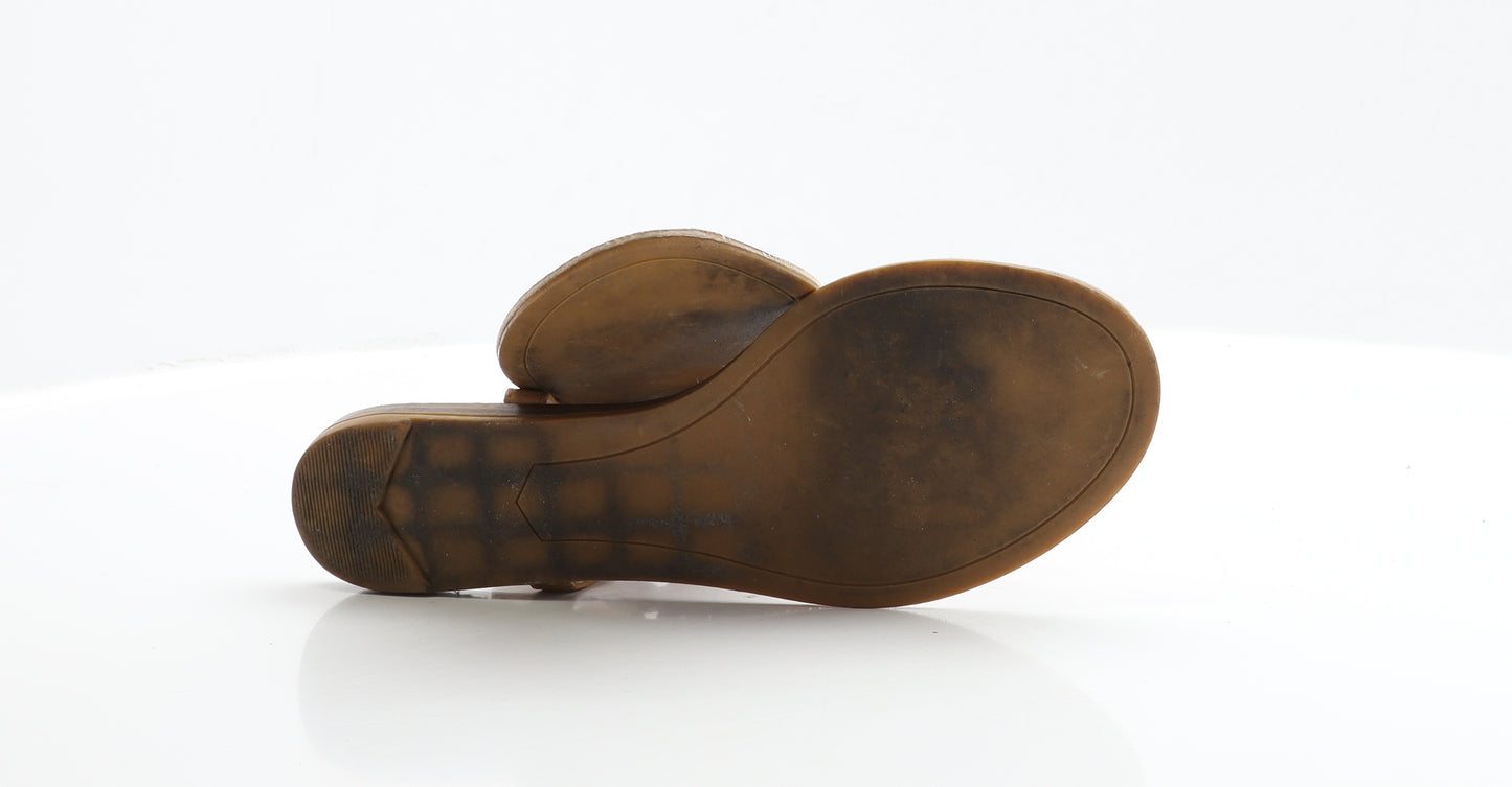 F&F Womens Brown Polyester Thong Sandal UK 8 EUR 42