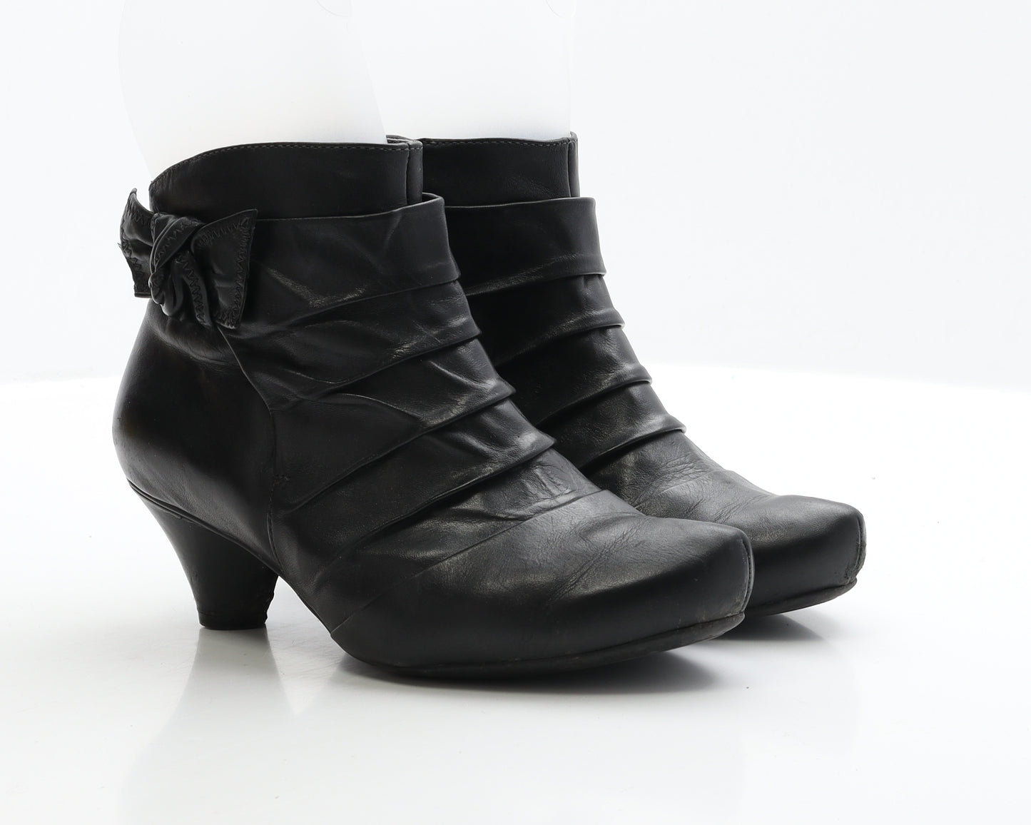 Clarks Womens Black Leather Bootie Boot UK 4.5