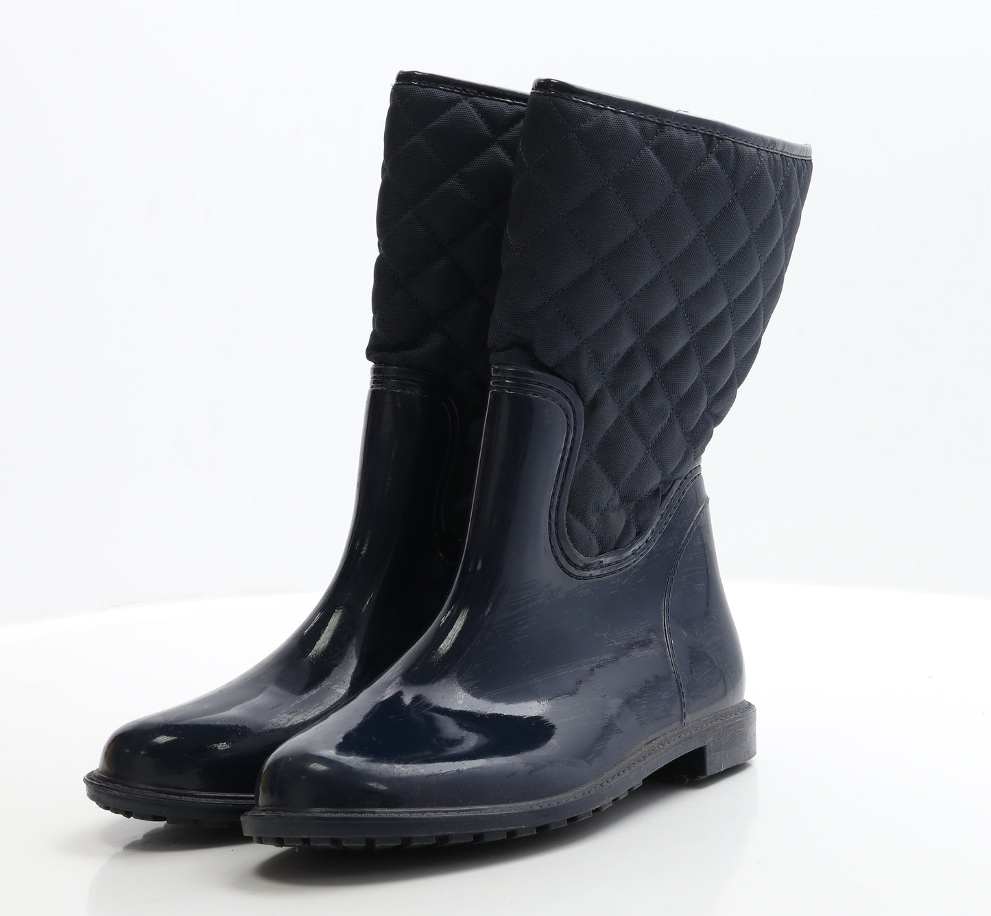 Preworn Womens Blue Polyester Wellies Boot UK 7 EUR 40