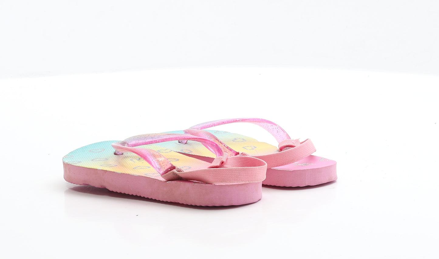 Pep&co Girls Pink Rubber Thong Sandal UK 9 EUR 27 - size 9-10
