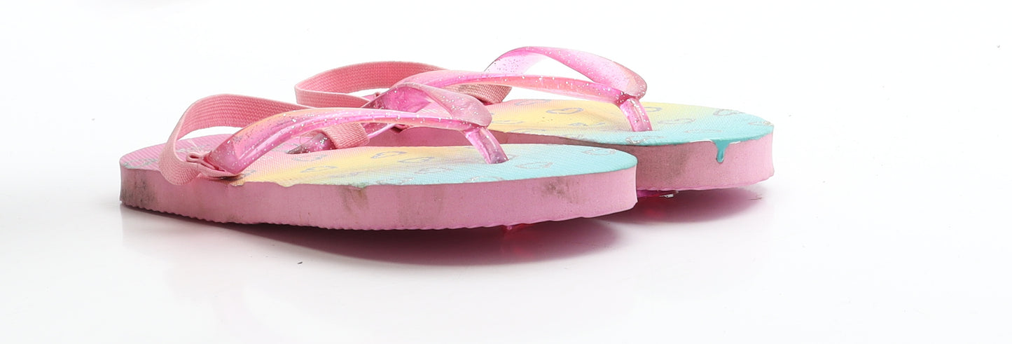 Pep&co Girls Pink Rubber Thong Sandal UK 9 EUR 27 - size 9-10