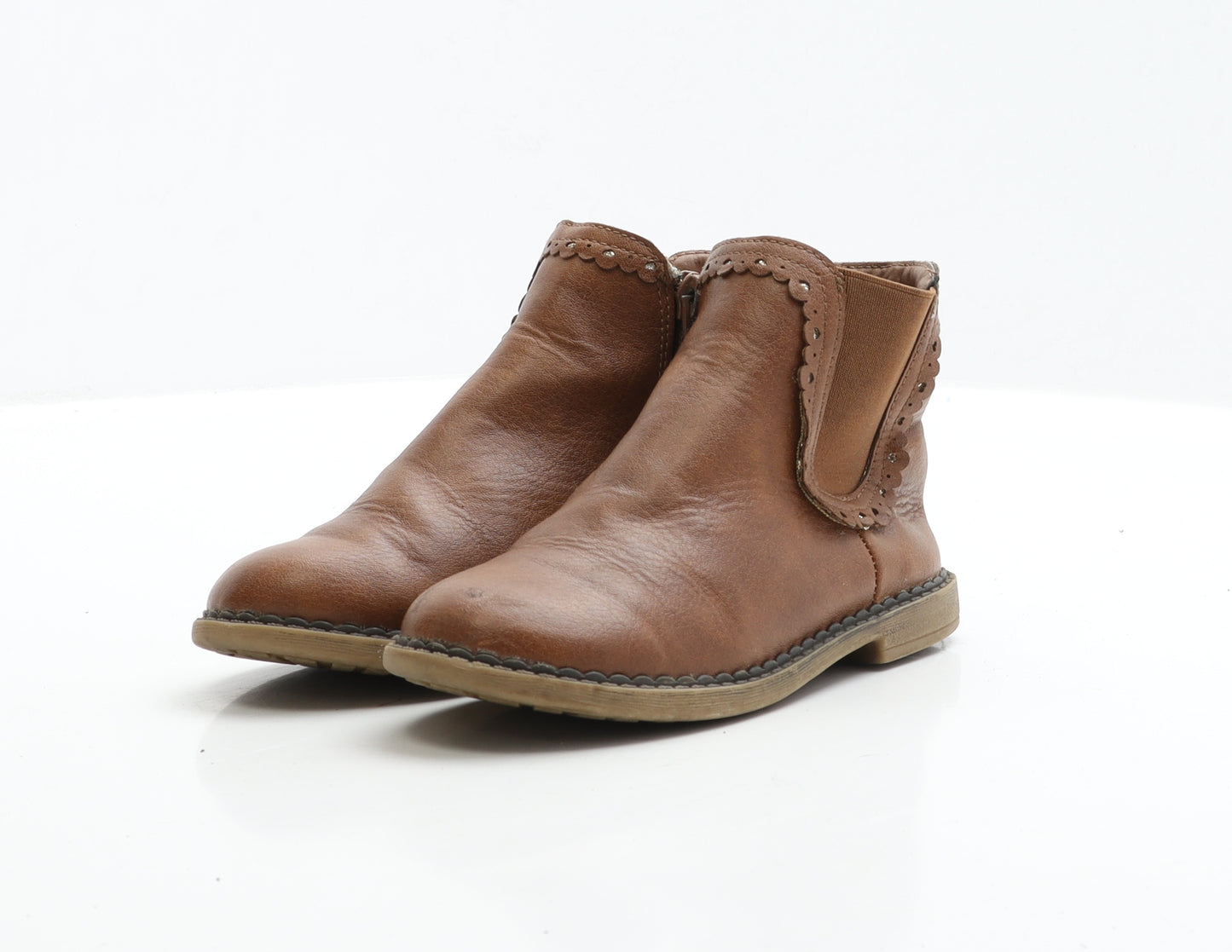 George Girls Brown Faux Leather Chelsea Boot UK 10 EUR 28
