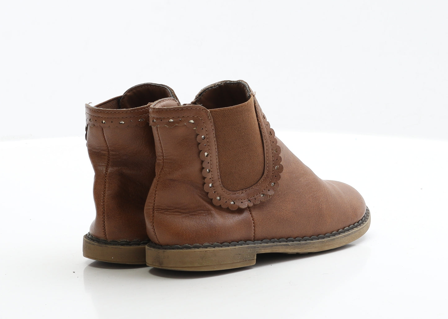 George Girls Brown Faux Leather Chelsea Boot UK 10 EUR 28