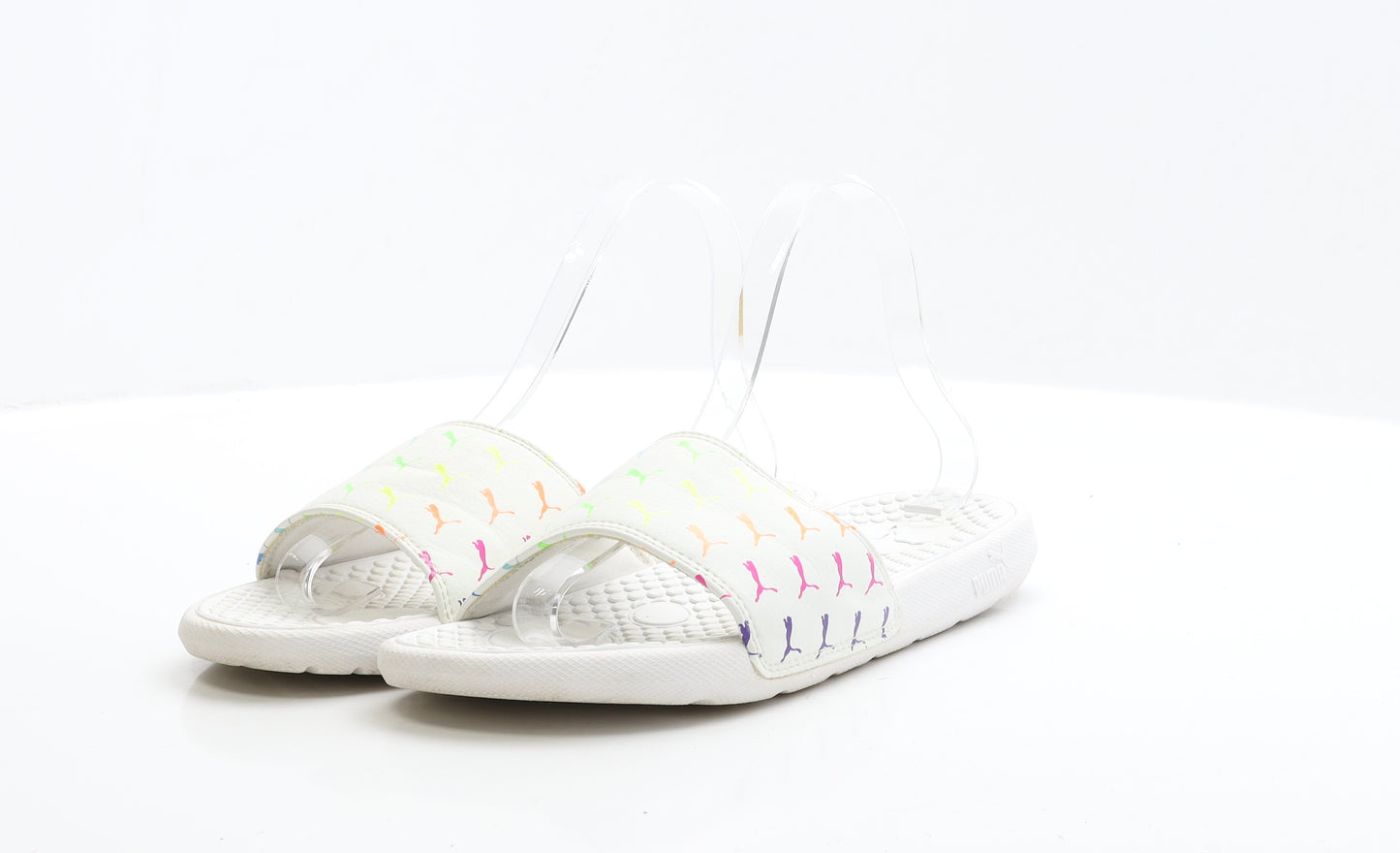 PUMA Womens White Polyester Slider Sandal UK 5 EUR 38