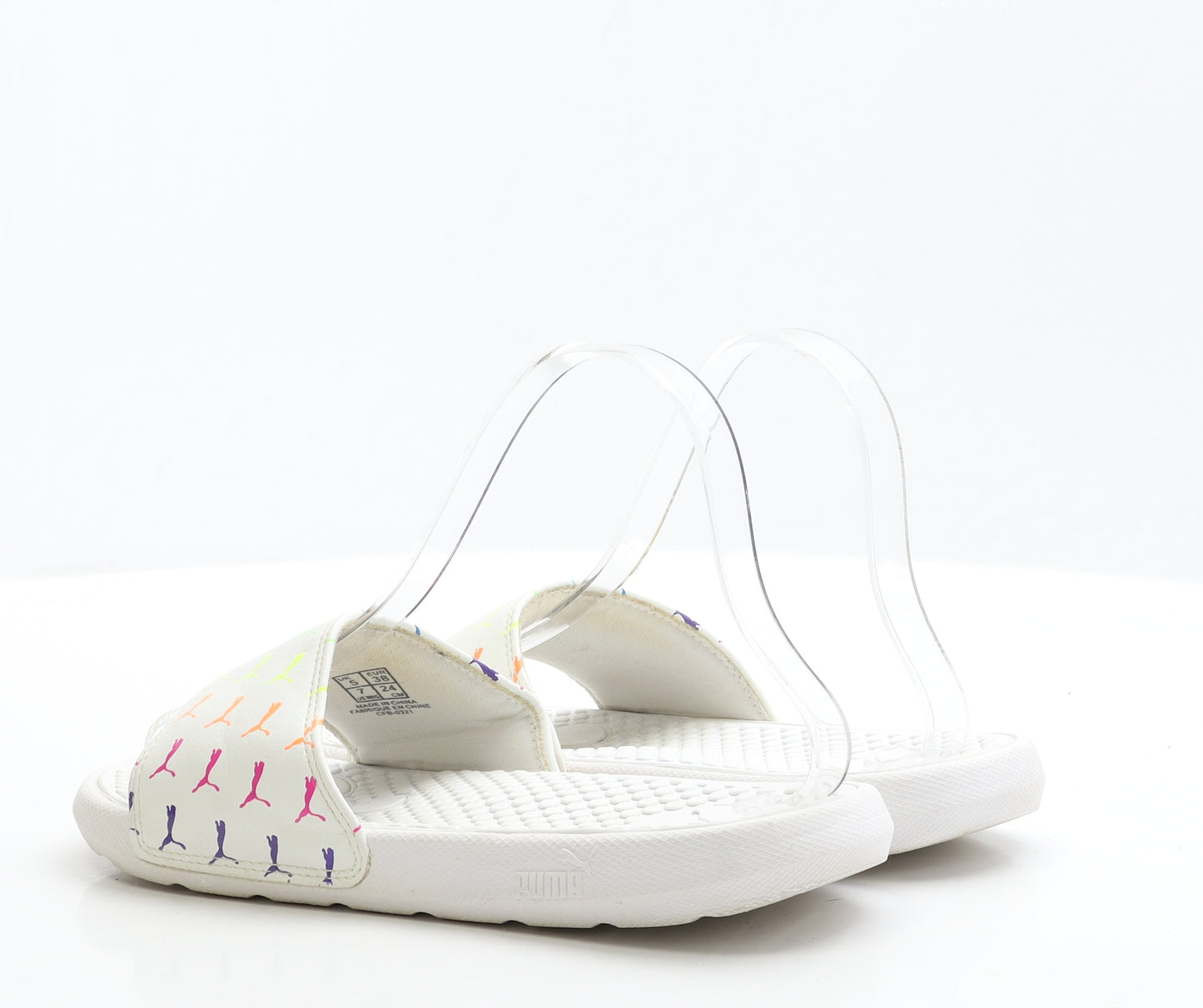 PUMA Womens White Polyester Slider Sandal UK 5 EUR 38