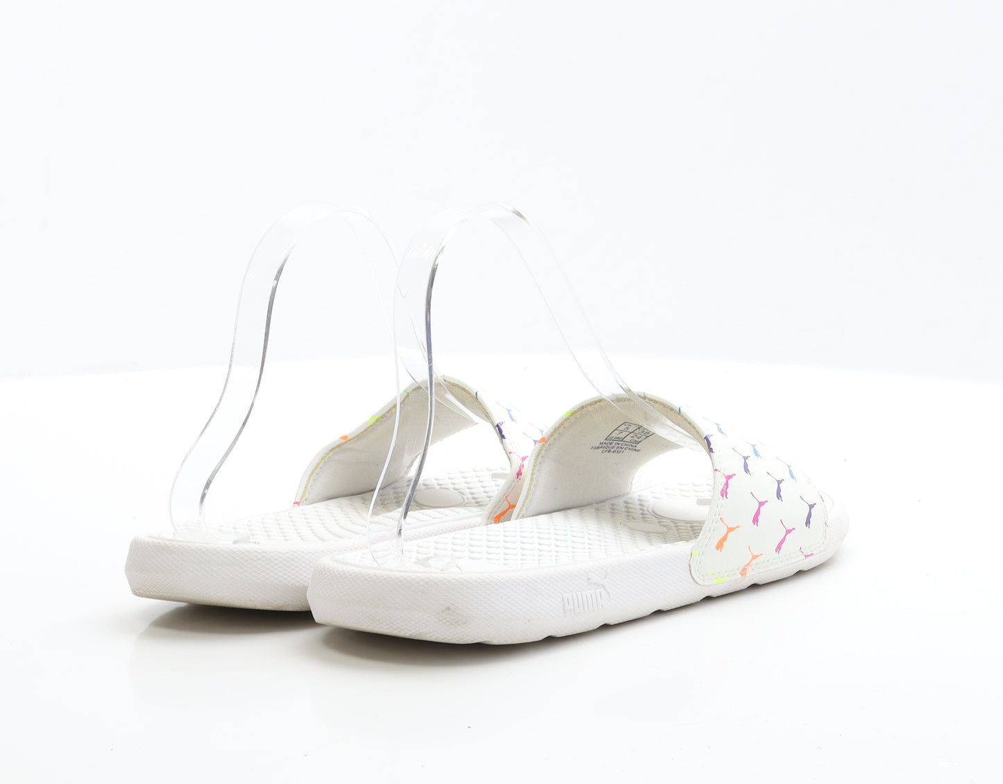 PUMA Womens White Polyester Slider Sandal UK 5 EUR 38