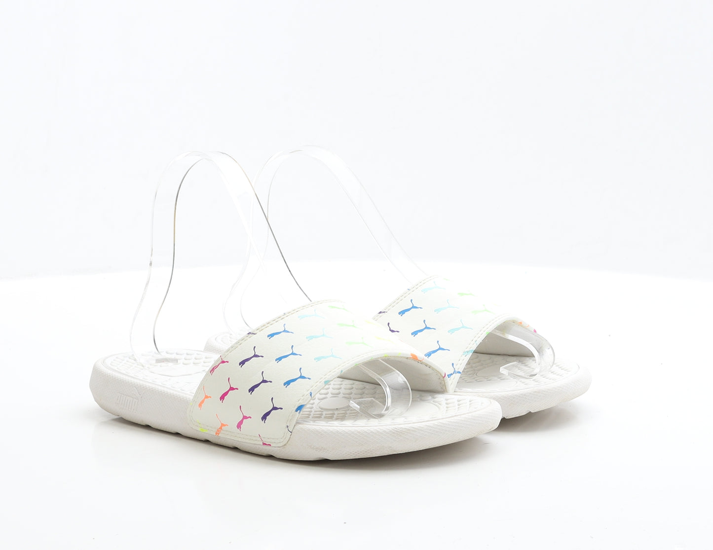 PUMA Womens White Polyester Slider Sandal UK 5 EUR 38