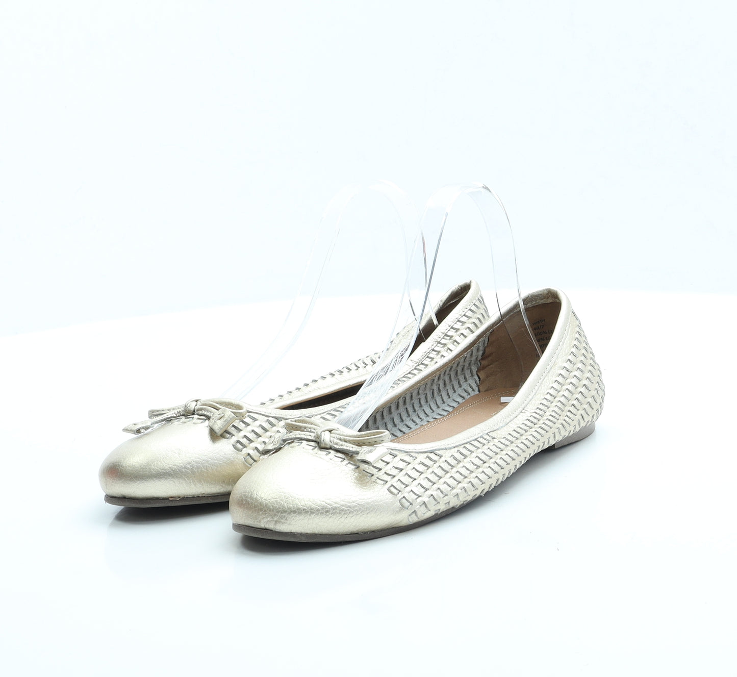Dune Womens Gold Faux Leather Ballet Flat UK 7 EUR 40