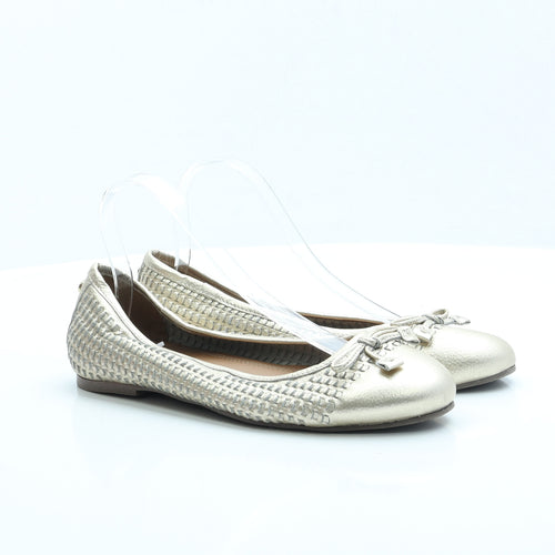 Dune Womens Gold Faux Leather Ballet Flat UK 7 EUR 40