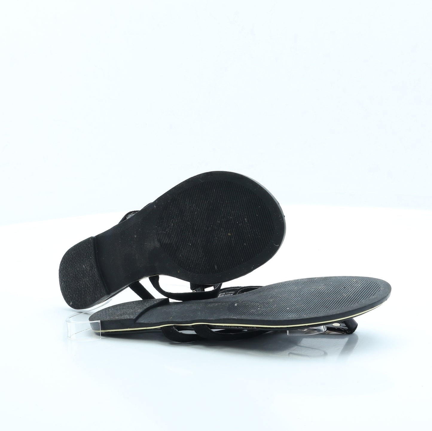 F&F Womens Black Polyester Thong Sandal UK 3 EUR 36