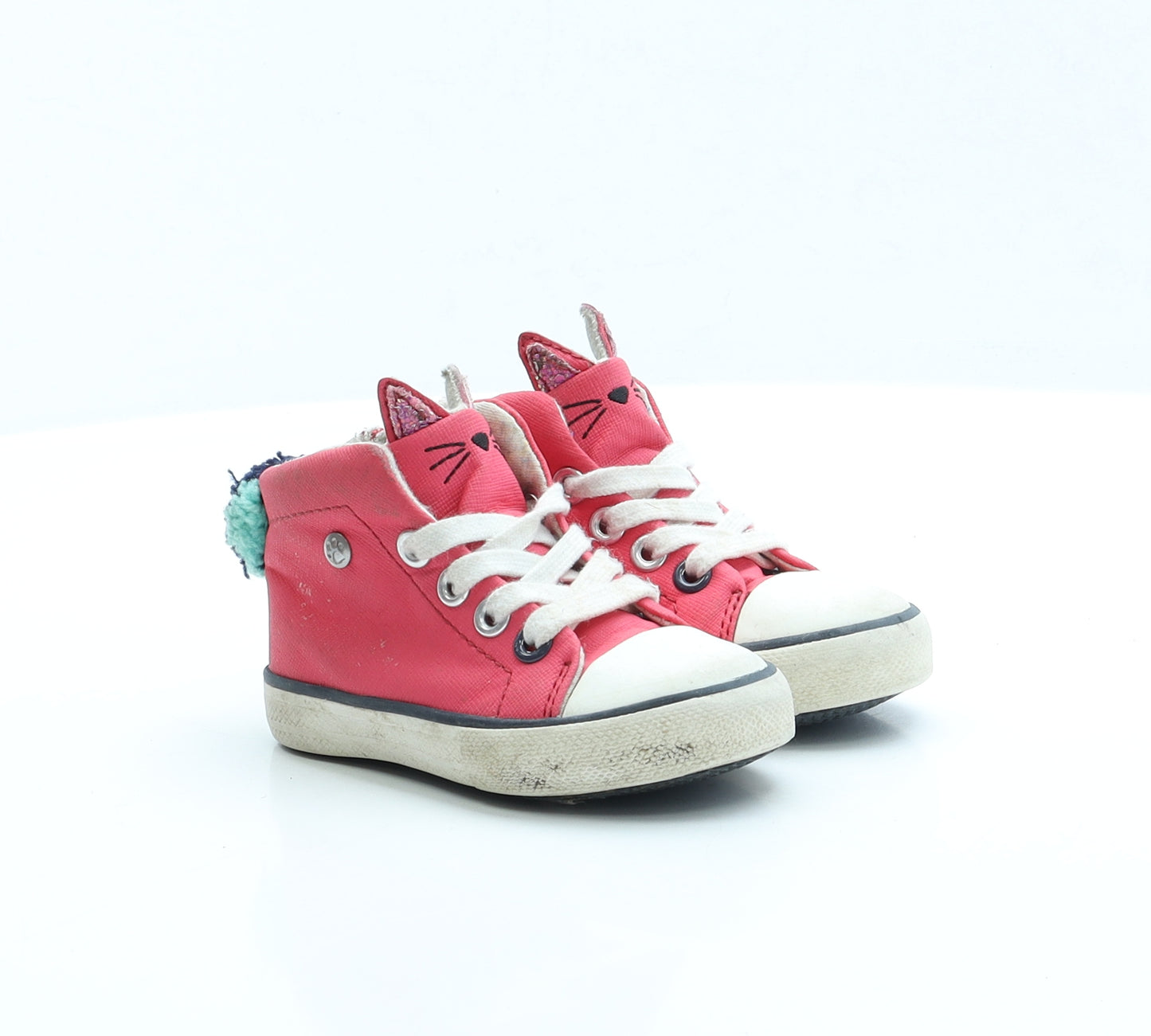 NEXT Girls Pink Faux Leather Trainer UK 5 - Cat