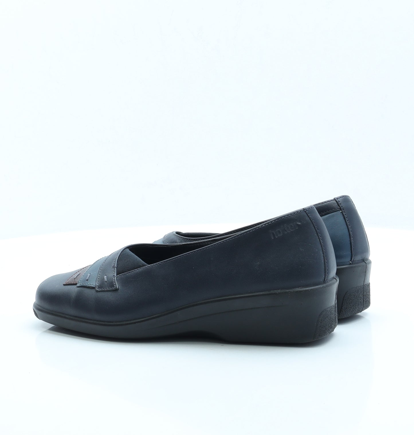 Hotter Womens Blue Faux Leather Loafer Flat UK 7