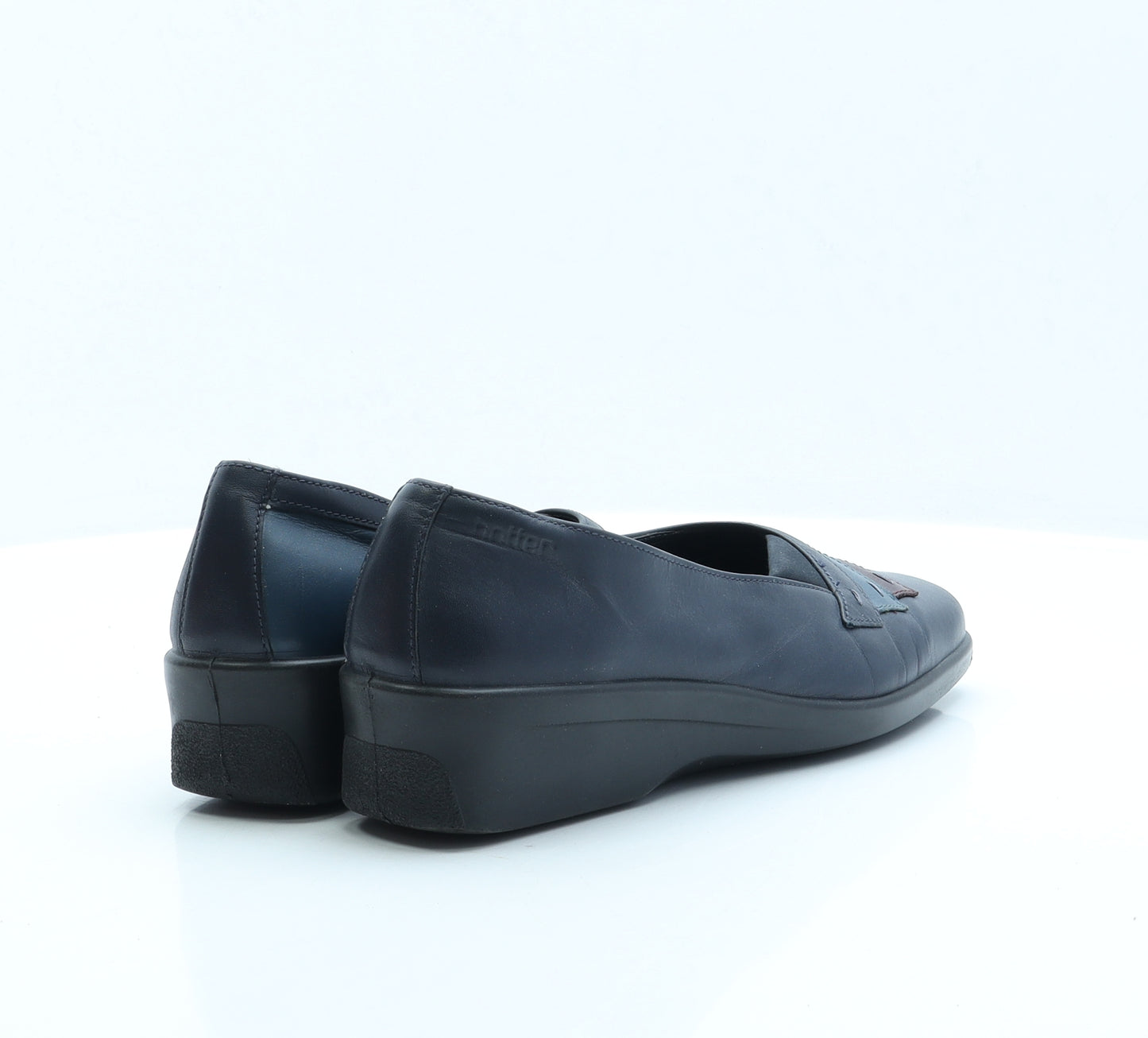 Hotter Womens Blue Faux Leather Loafer Flat UK 7