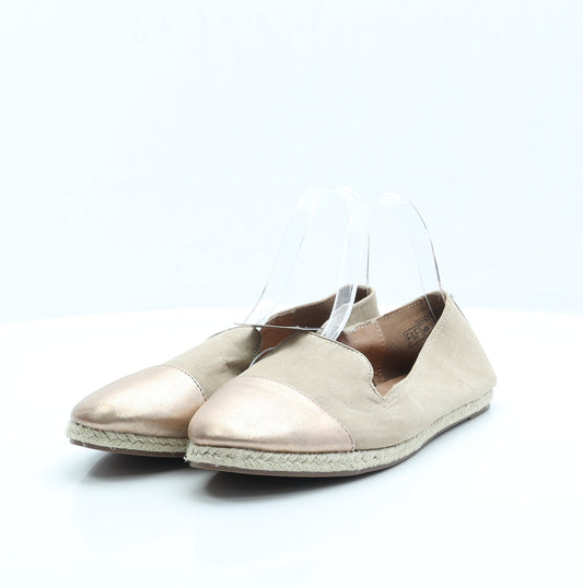 F&F Womens Beige Polyester Loafer Flat UK 6.5