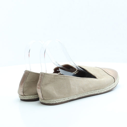 F&F Womens Beige Polyester Loafer Flat UK 6.5