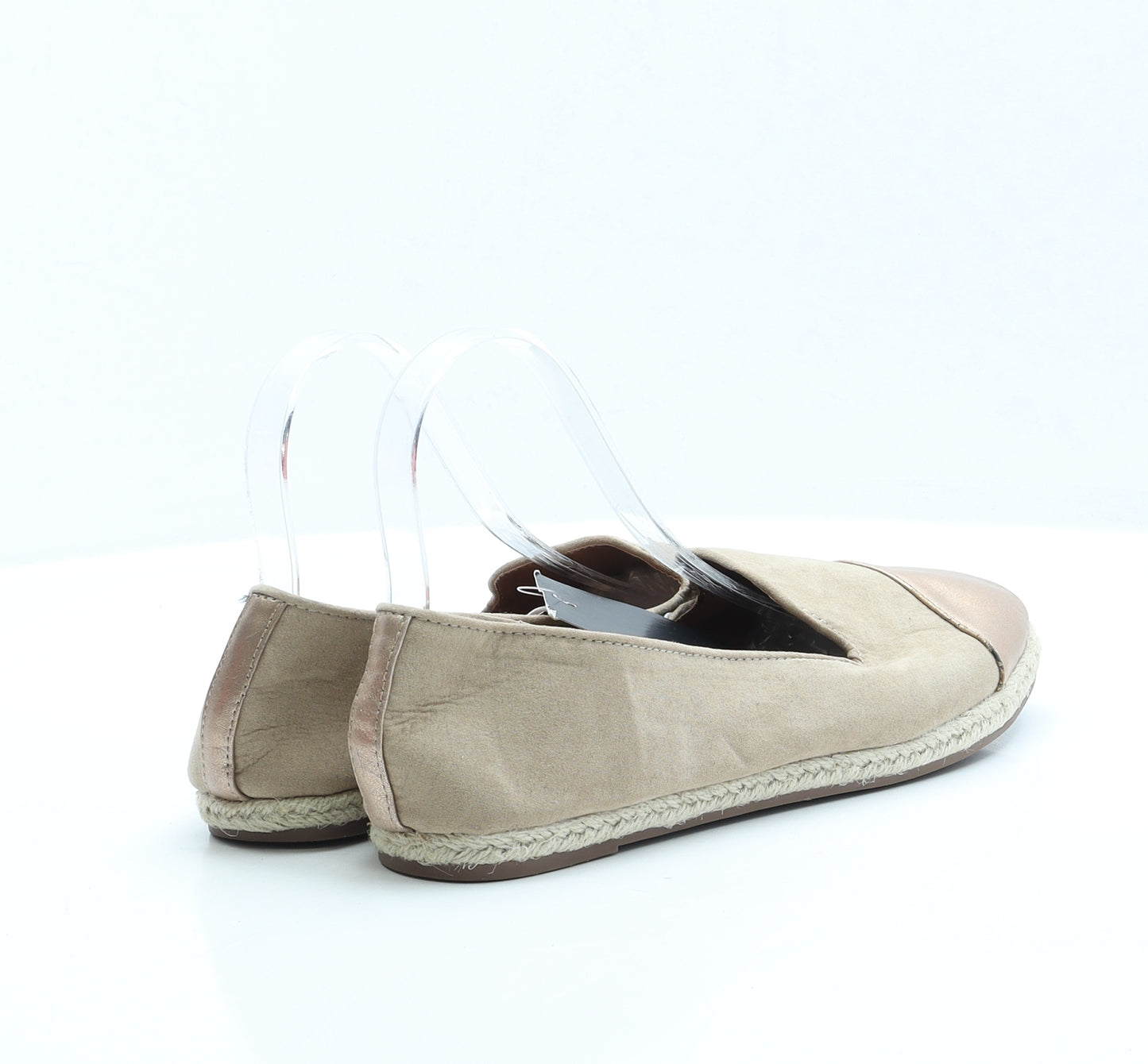F&F Womens Beige Polyester Loafer Flat UK 6.5