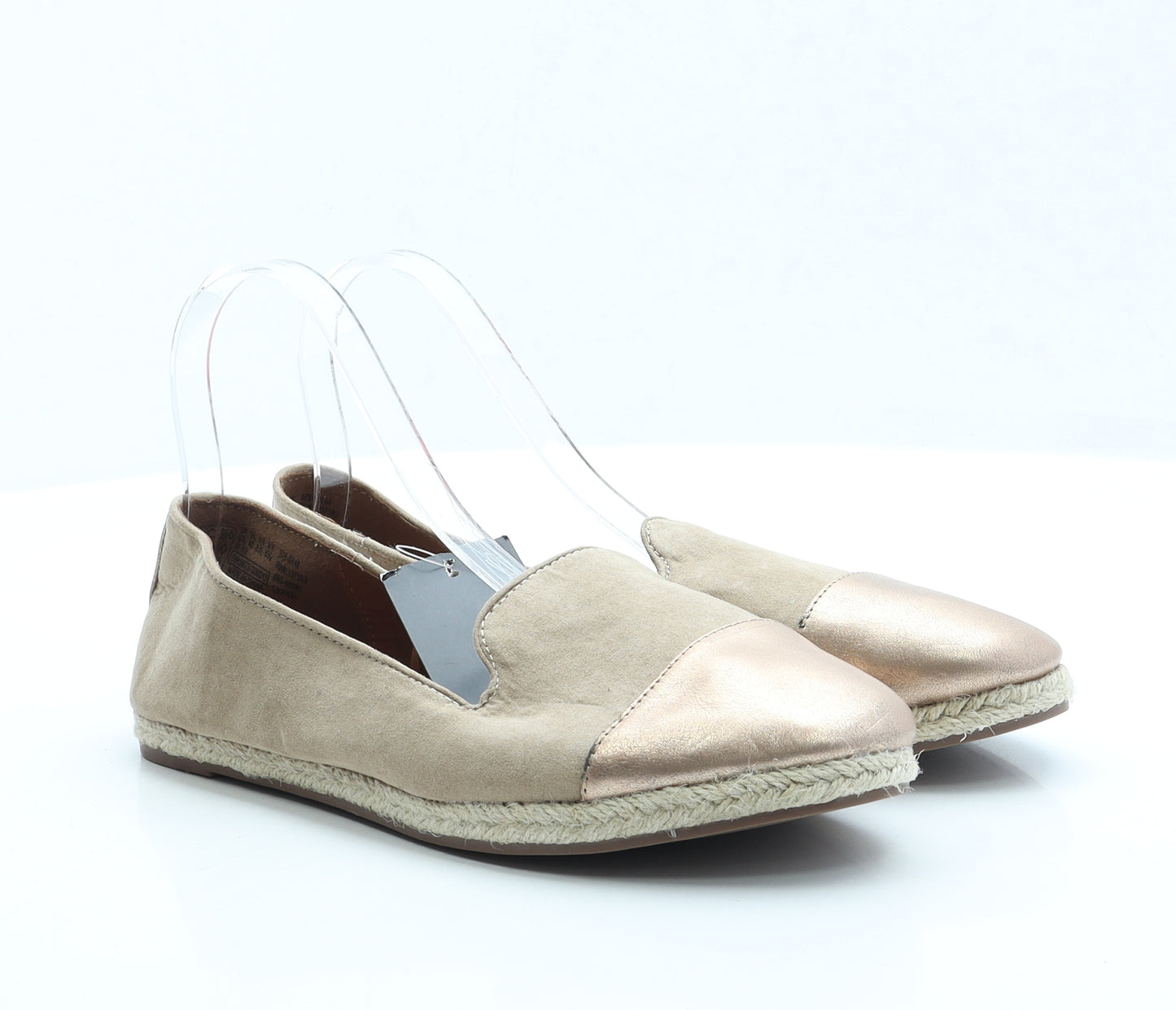 F&F Womens Beige Polyester Loafer Flat UK 6.5