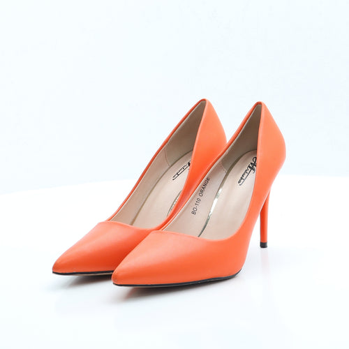 Mukanka Womens Orange Faux Leather Court Heel UK 6 EUR 39