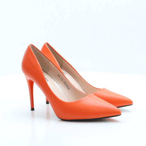 Mukanka Womens Orange Faux Leather Court Heel UK 6 EUR 39