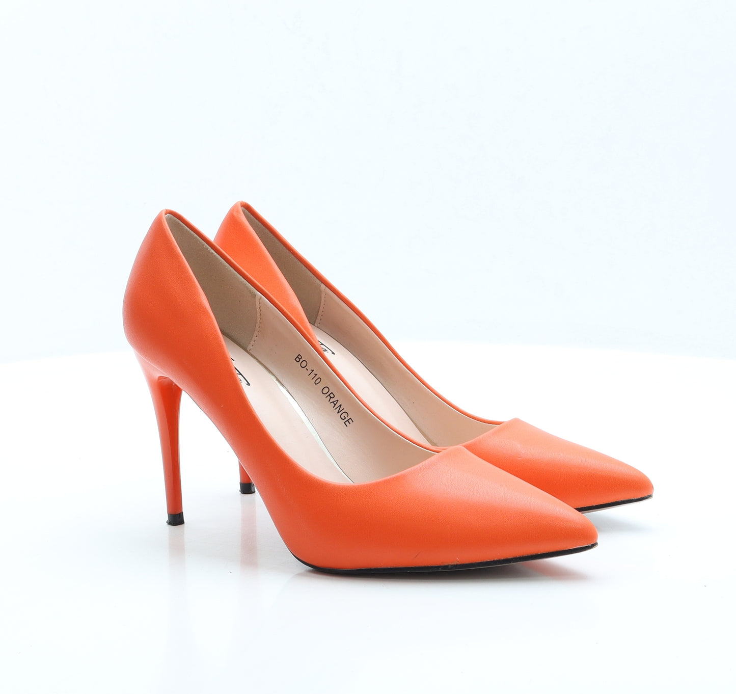 Mukanka Womens Orange Faux Leather Court Heel UK 6 EUR 39