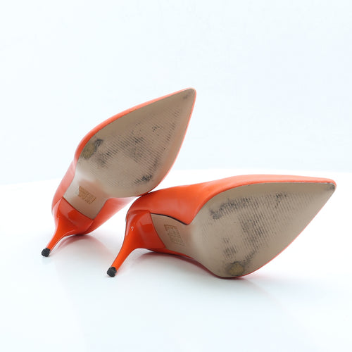 Mukanka Womens Orange Faux Leather Court Heel UK 6 EUR 39