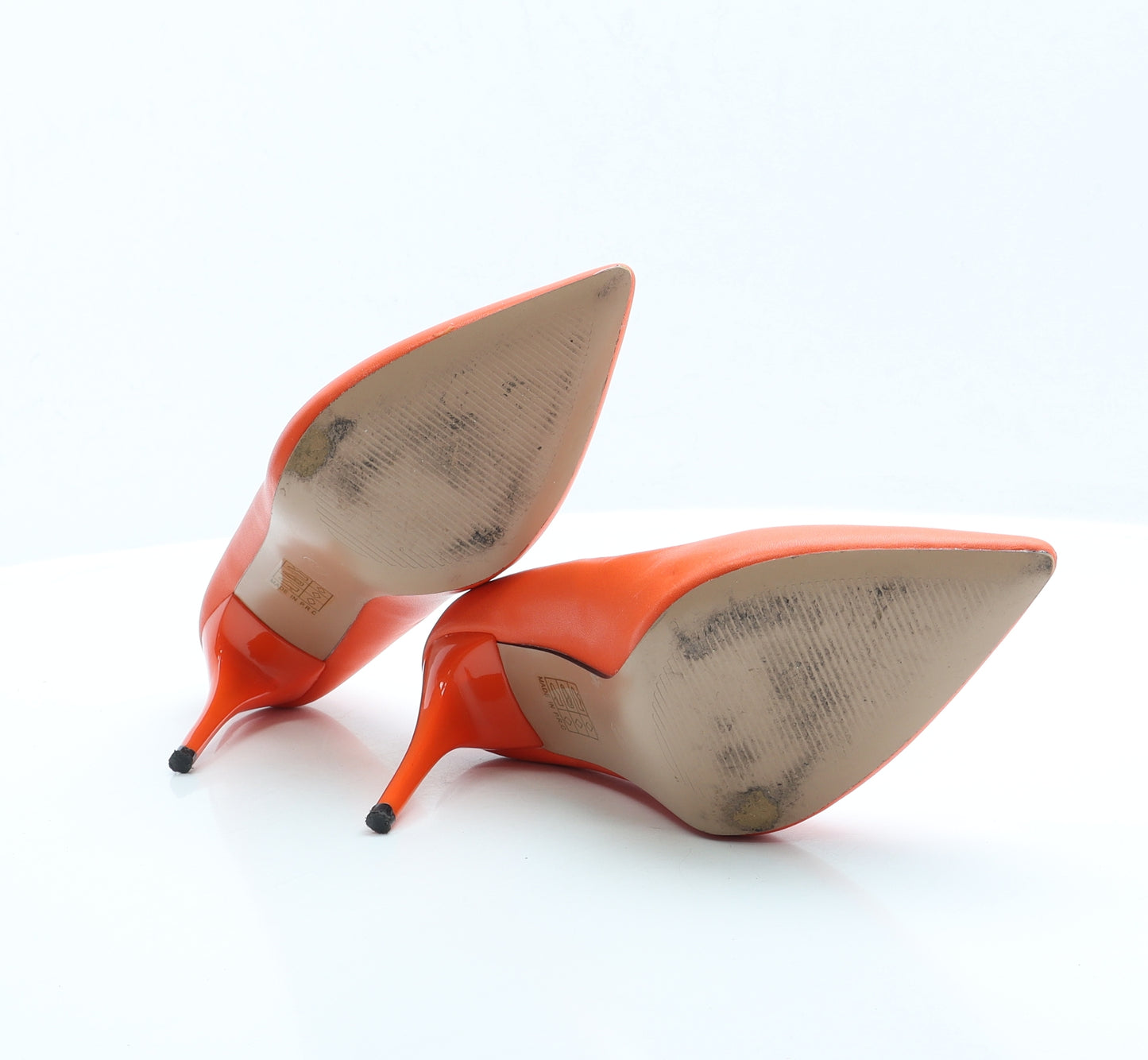 Mukanka Womens Orange Faux Leather Court Heel UK 6 EUR 39