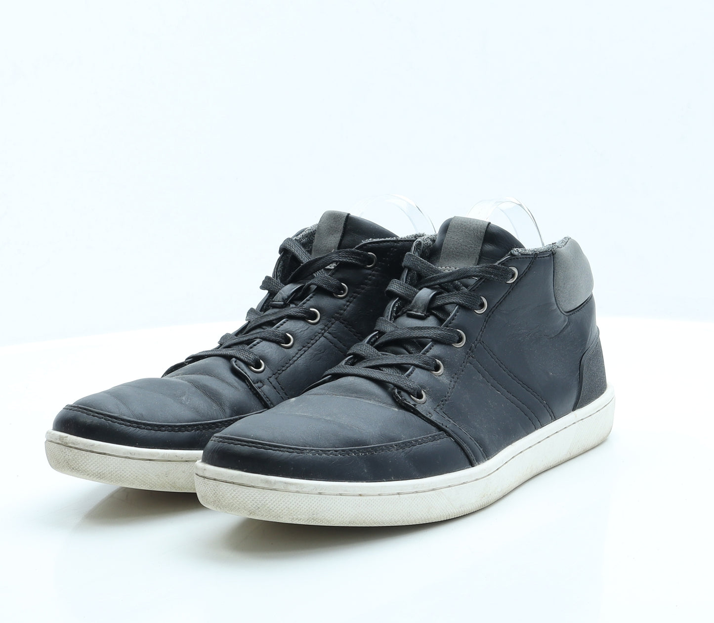 NEXT Mens Black Faux Leather Trainer UK 9 EUR 43