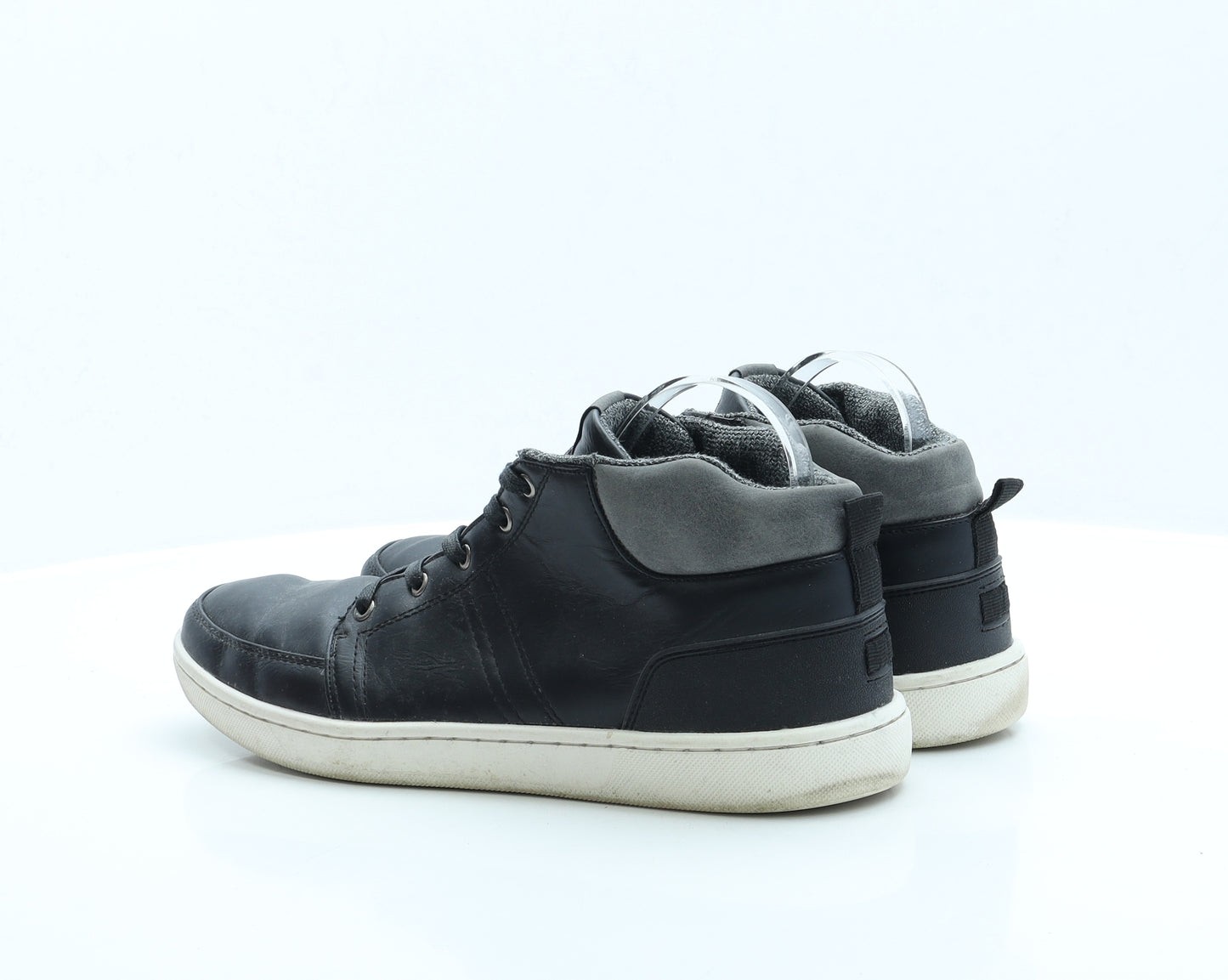 NEXT Mens Black Faux Leather Trainer UK 9 EUR 43