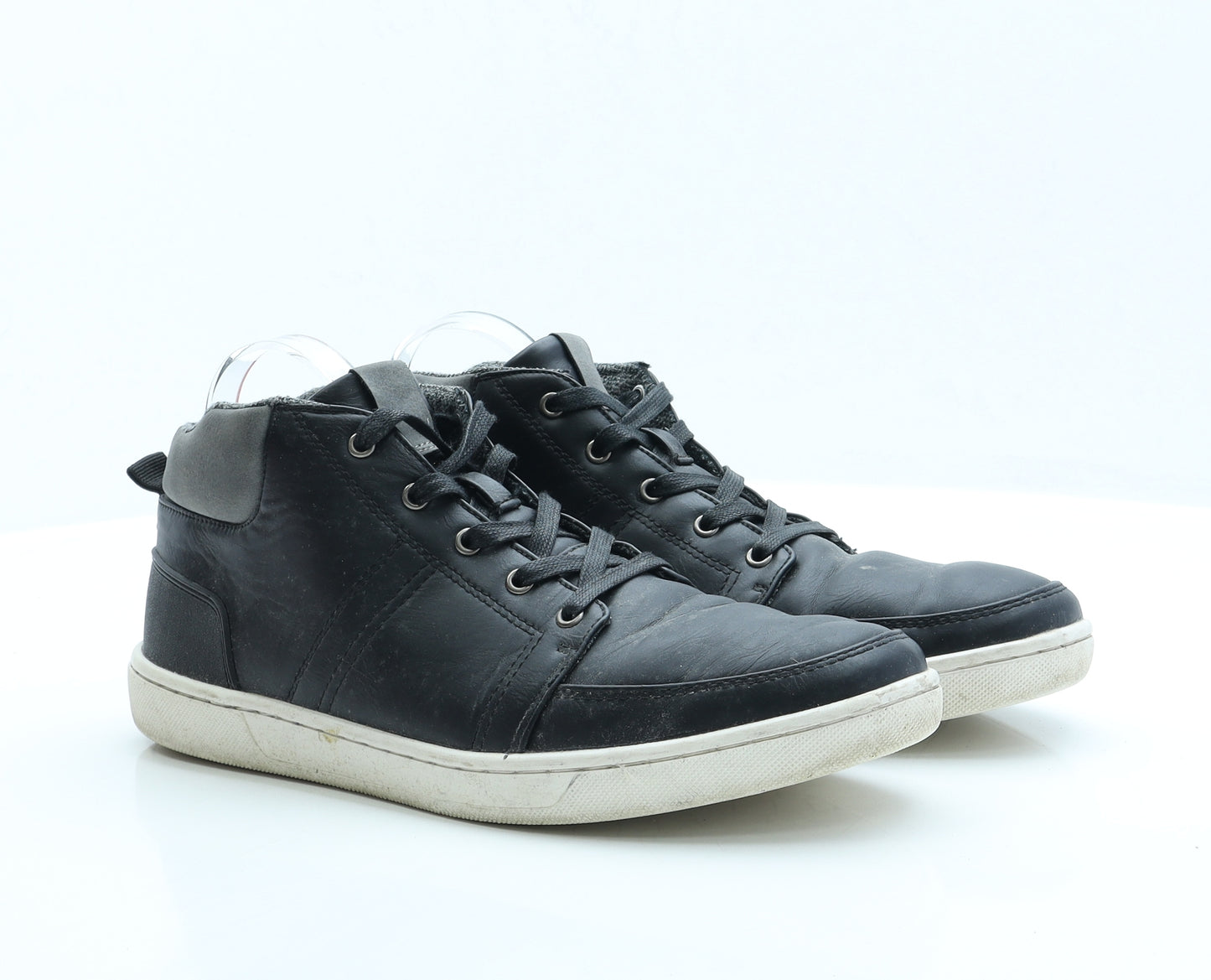 NEXT Mens Black Faux Leather Trainer UK 9 EUR 43