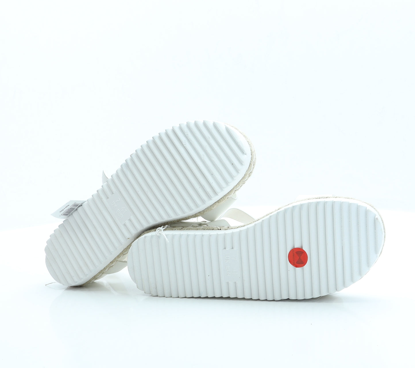 Papaya Womens White Polyester Strappy Sandal UK 7 EUR 41 - Wide Fit