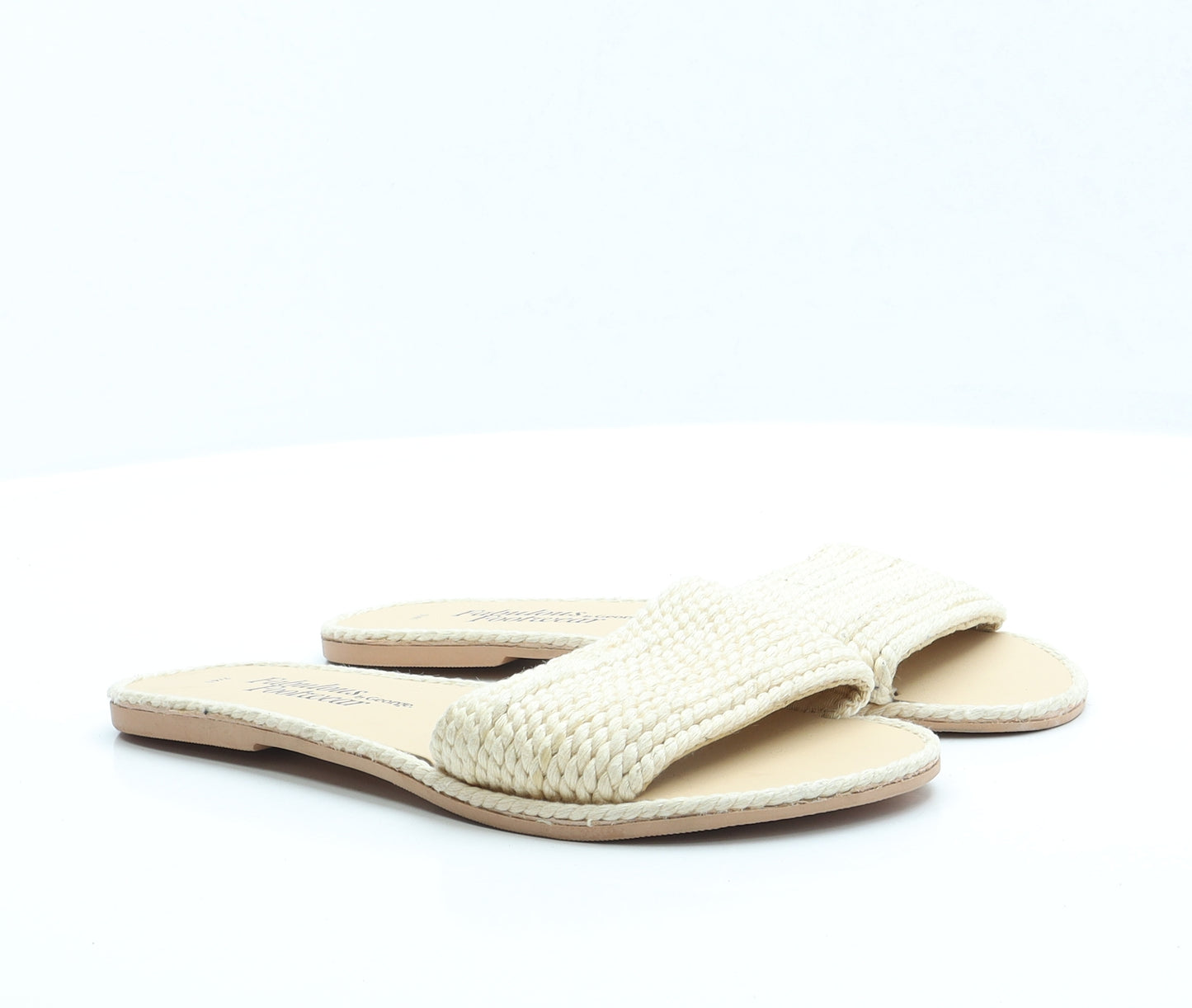 George Womens Beige Polyester Slip On Sandal UK 7