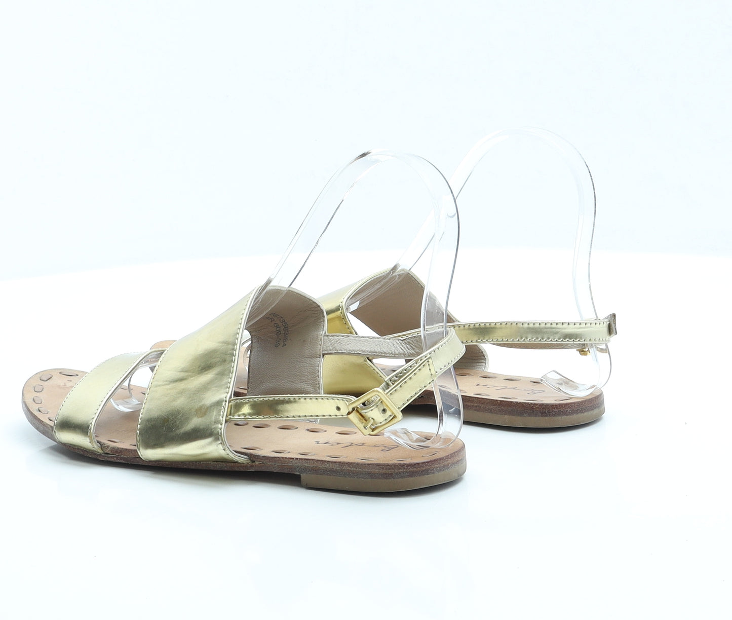 Boden Womens Gold Faux Leather Slingback Sandal UK 6 EUR 39
