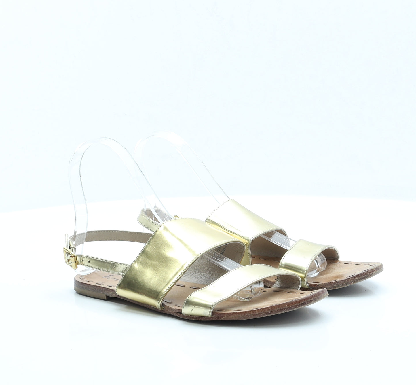 Boden Womens Gold Faux Leather Slingback Sandal UK 6 EUR 39