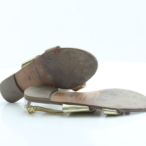 Boden Womens Gold Faux Leather Slingback Sandal UK 6 EUR 39