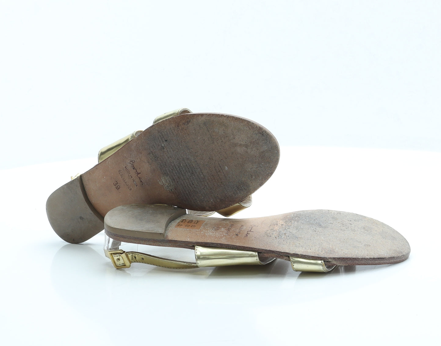 Boden Womens Gold Faux Leather Slingback Sandal UK 6 EUR 39