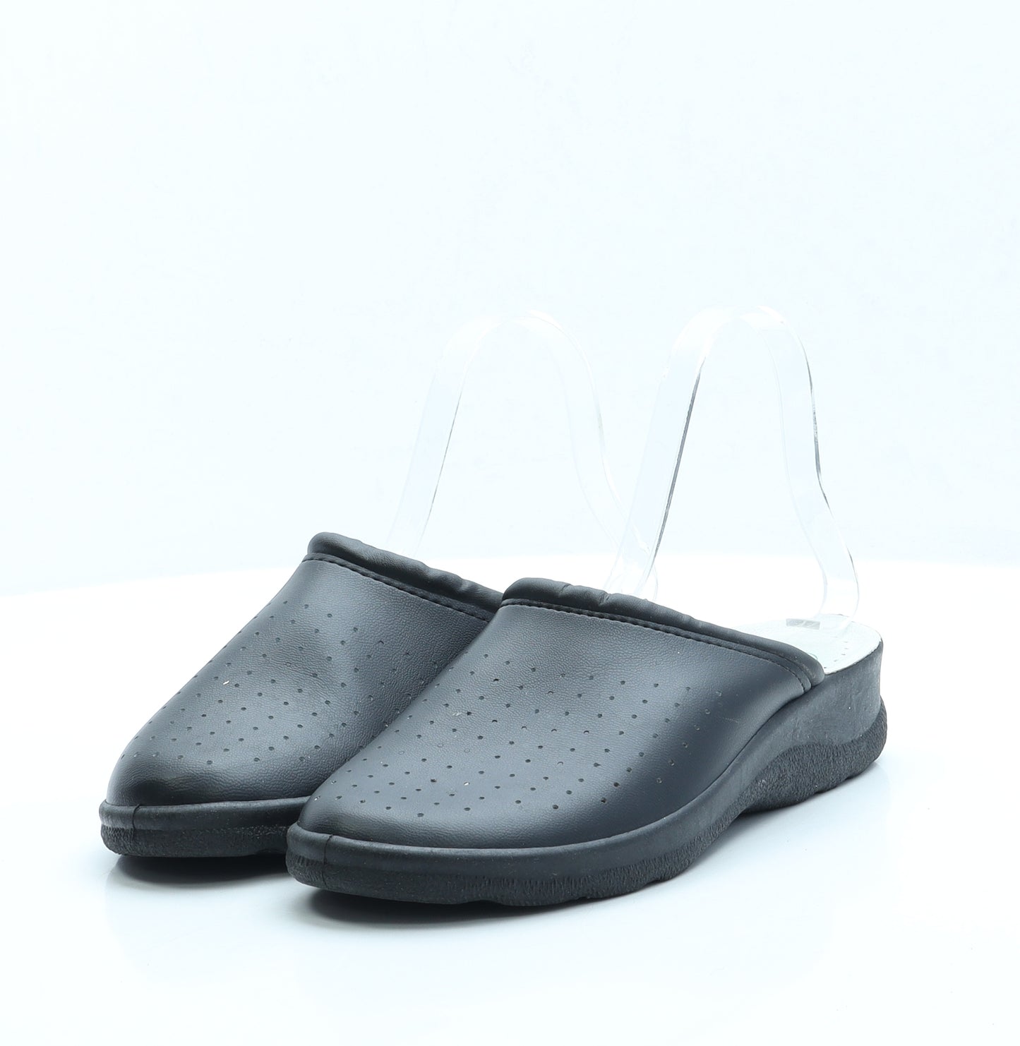 Medical Comfort Womens Black Faux Leather Slip On Flat UK 6 EUR 39