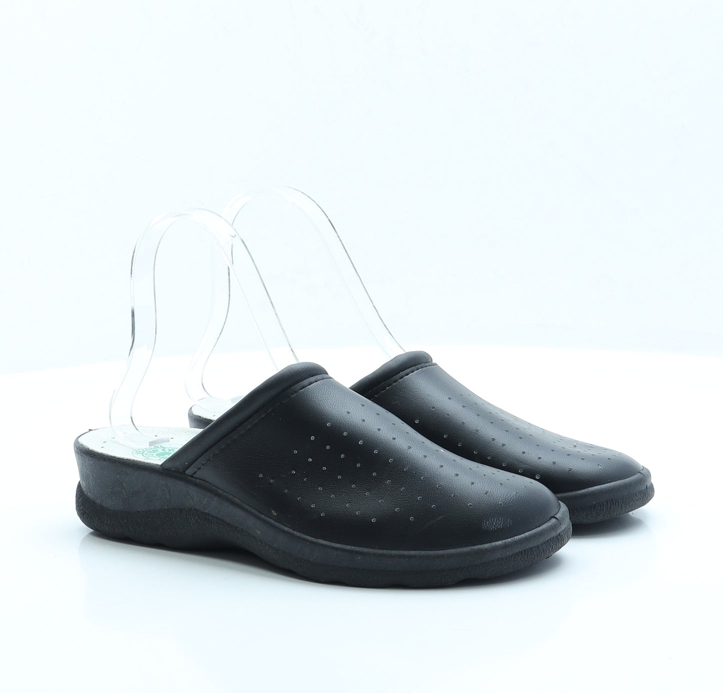 Medical Comfort Womens Black Faux Leather Slip On Flat UK 6 EUR 39