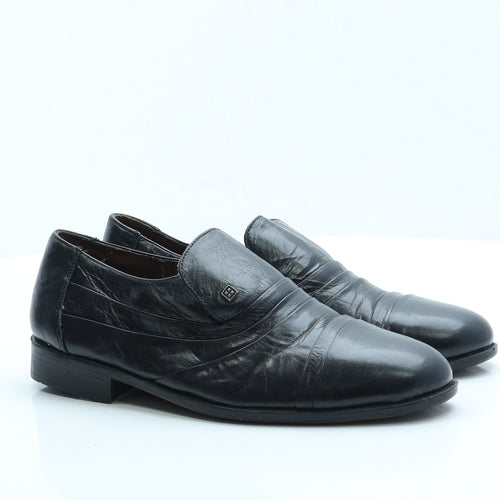 Barratts Mens Black Faux Leather Loafer Casual UK 7