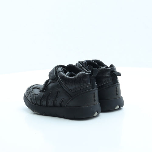 Clarks Boys Black Faux Leather Trainer UK 9.5 - School