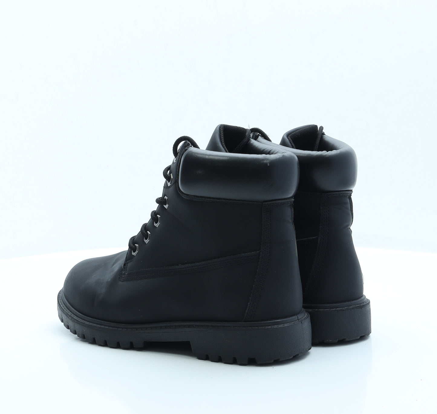 Krush Womens Black Faux Leather Combat Boot UK 8