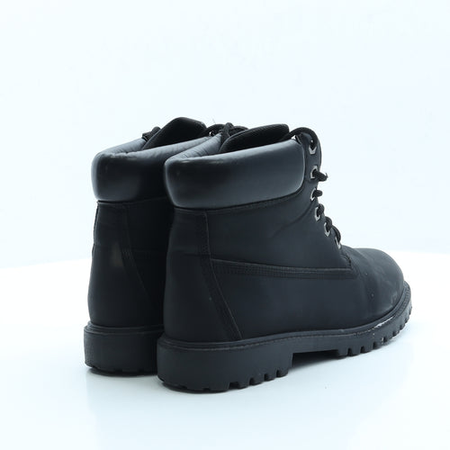 Krush Womens Black Faux Leather Combat Boot UK 8