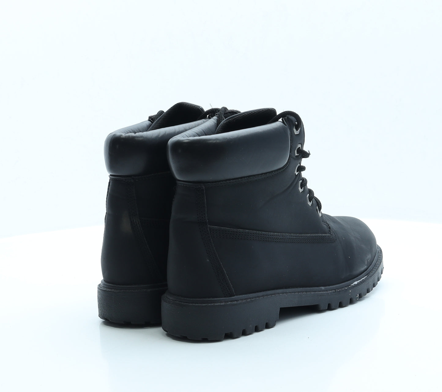 Krush Womens Black Faux Leather Combat Boot UK 8