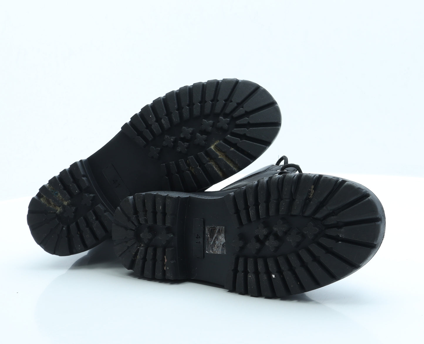 Krush Womens Black Faux Leather Combat Boot UK 8