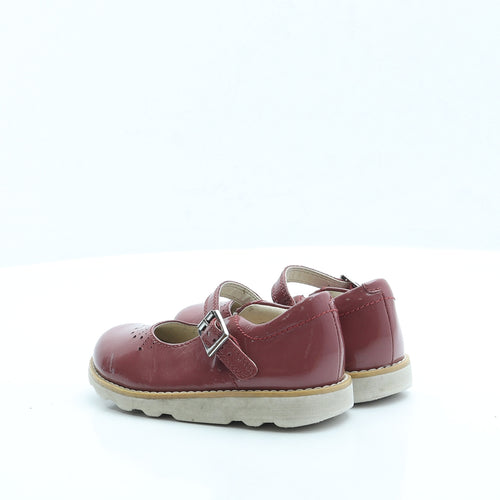 Clarks Girls Pink Vinyl Mary Jane Flat UK 8.5