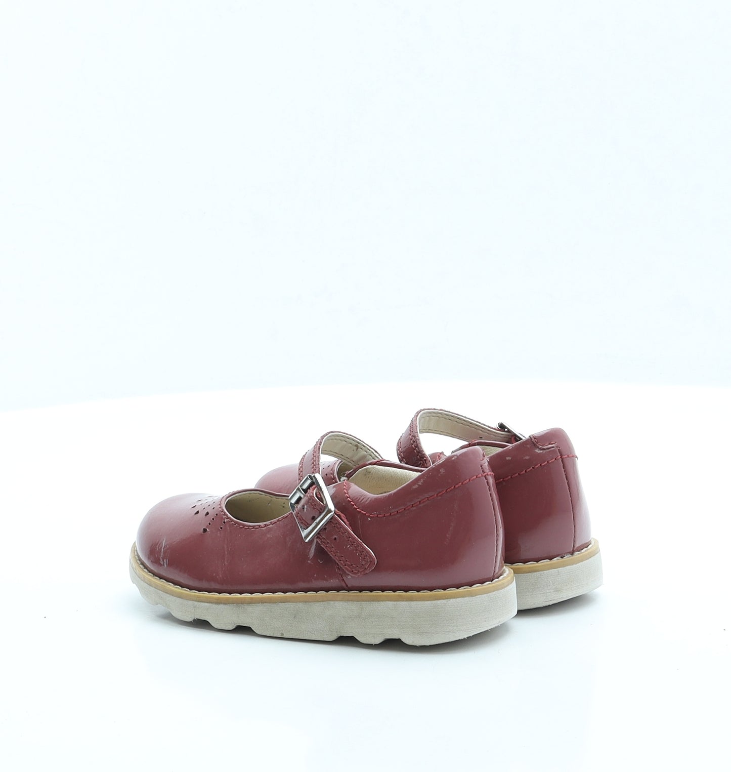 Clarks Girls Pink Vinyl Mary Jane Flat UK 8.5
