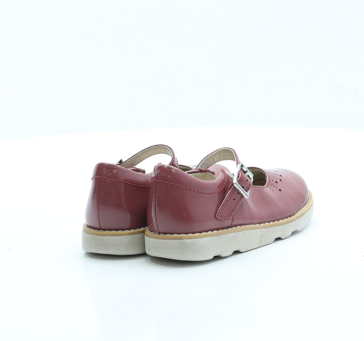Clarks Girls Pink Vinyl Mary Jane Flat UK 8.5