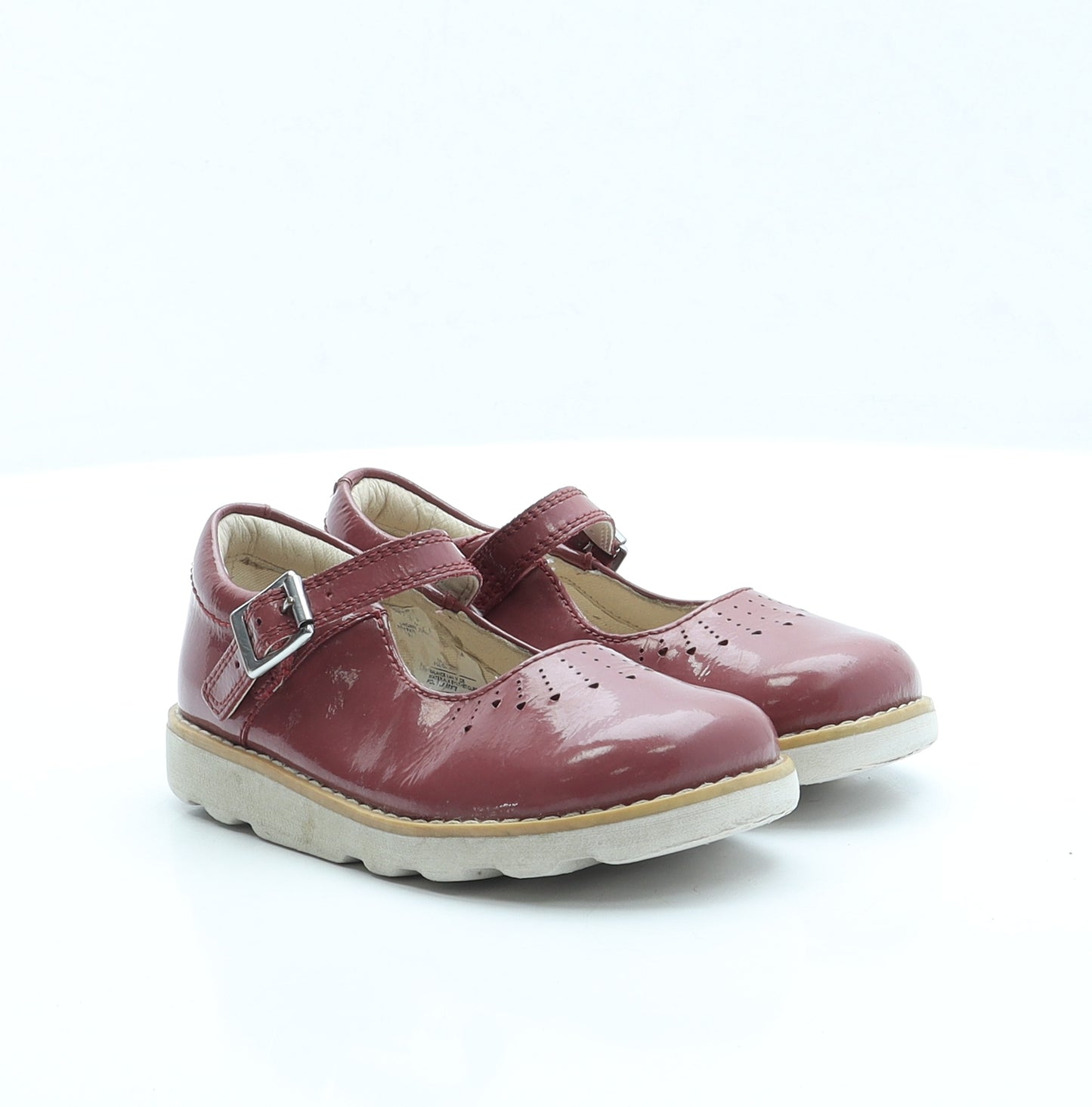 Clarks Girls Pink Vinyl Mary Jane Flat UK 8.5