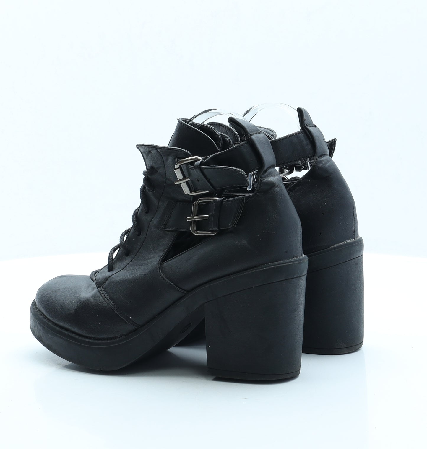 Deep 7 Womens Black Faux Leather Bootie Boot UK 6 EUR 39